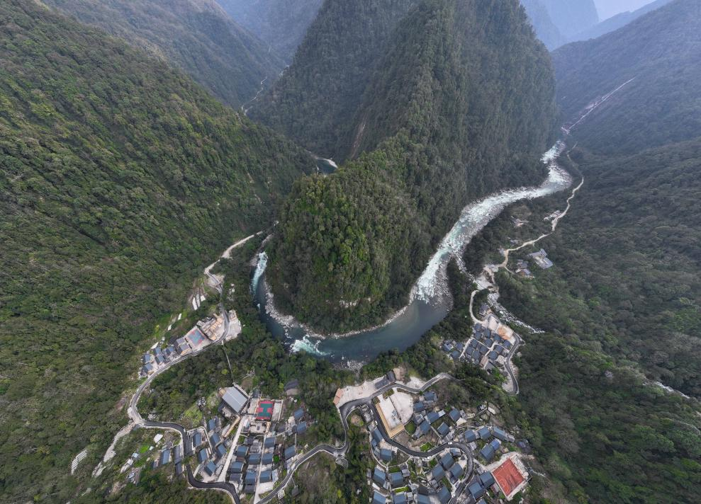 2023年3月10日，獨龍江航拍。